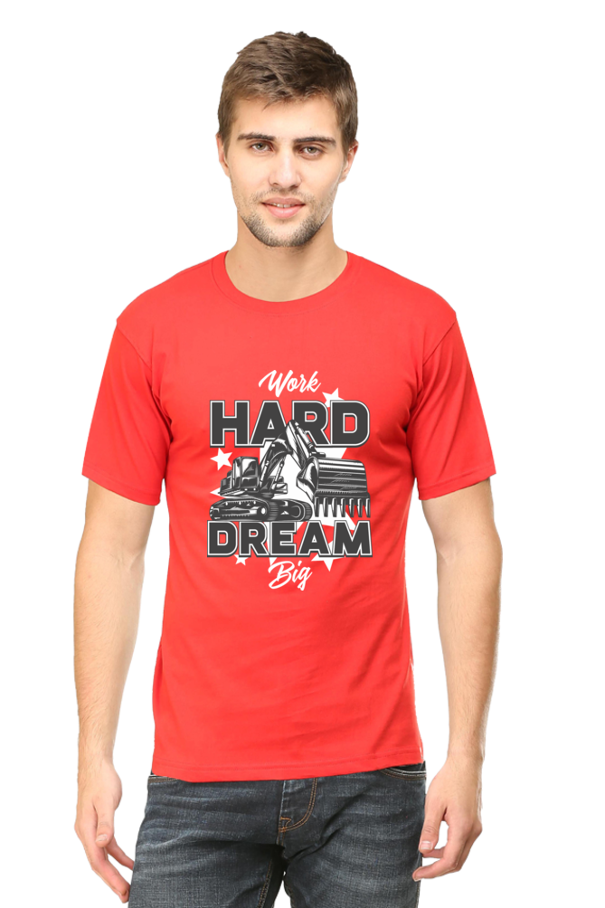 Work Hard Dream Big (Dark) Men's Round Neck T-Shirt