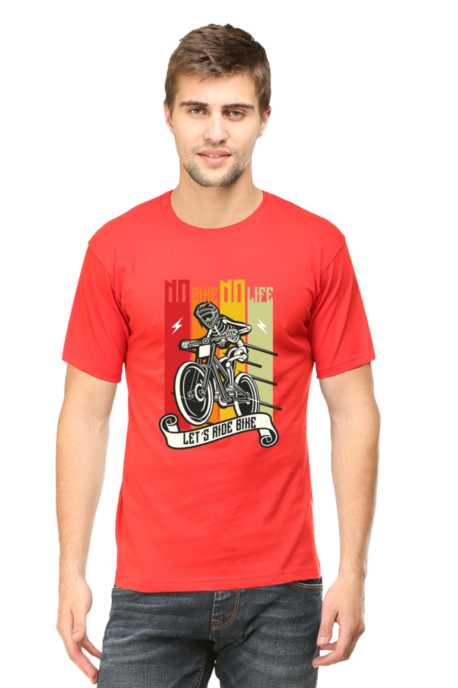No bike No Life Men's Round Neck T-Shirt