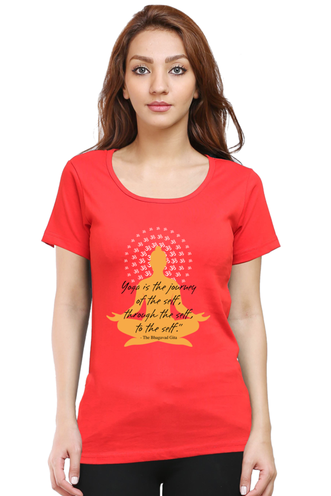 Women Yoga Round Neck T-Shirt