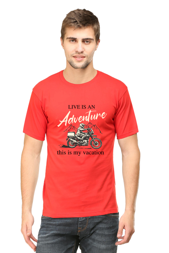 Live is an adventure Men's Round Neck T-Shirt