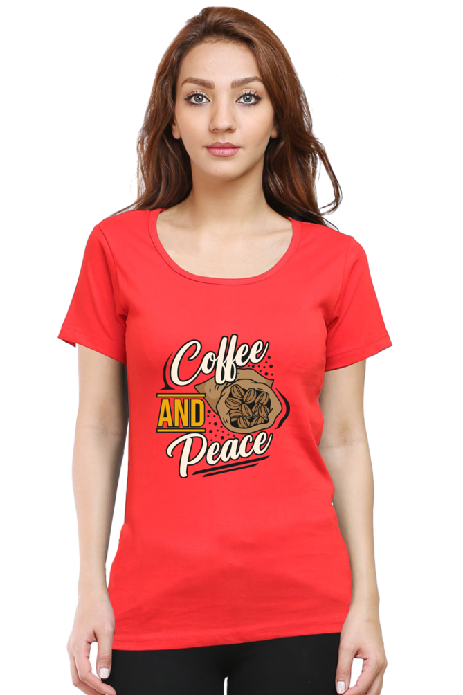 Coffee and Peace Women's Round Neck T-Shirt