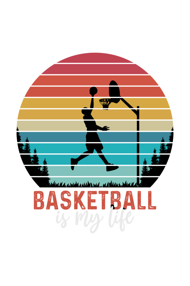 Basketball is my life Mens Round Neck T-shirt