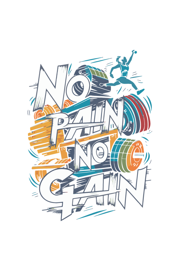 No Pain No Gain Men's Round Neck T-Shirt