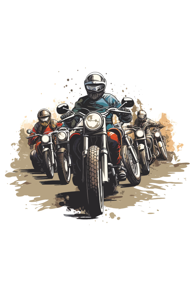 Bikers Men's Round Neck T-Shirt