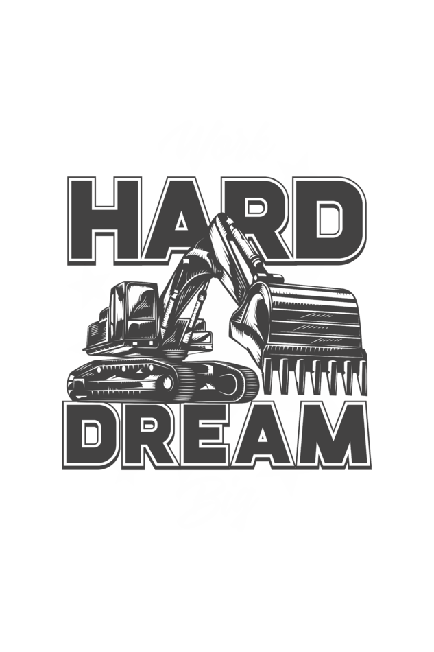 Work Hard Dream Big (Dark) Men's Round Neck T-Shirt