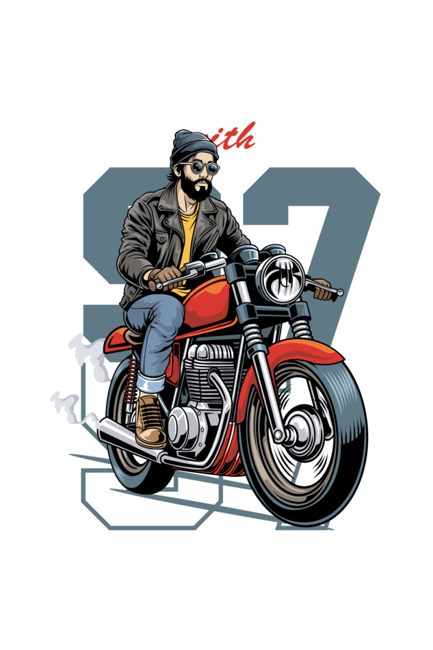 Ride with pride Men's Round Neck T-Shirt