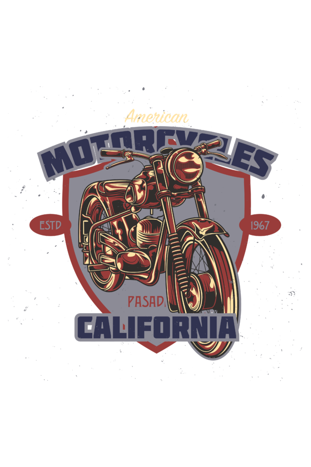 Motorcycles California - Men's Round Neck T-Shirt