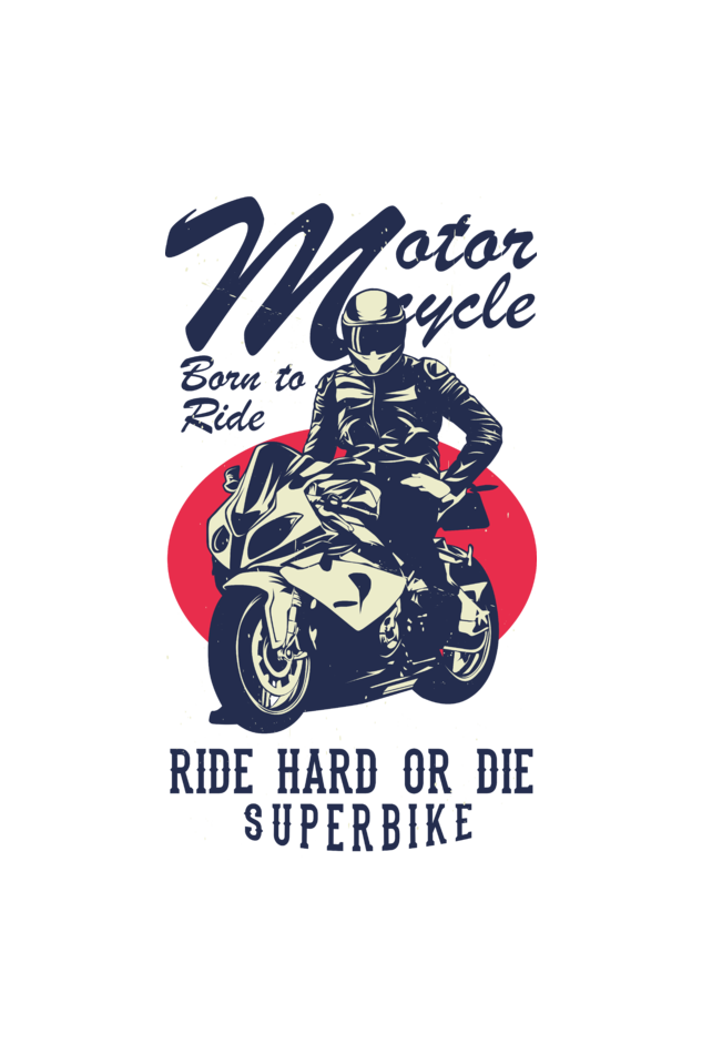 Born to Ride Superbike - Men's Round Neck T-Shirt