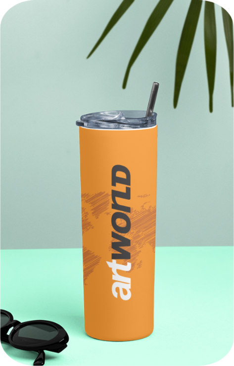 Unisex Tumbler Bottle Orange-Artworld- 20 oz