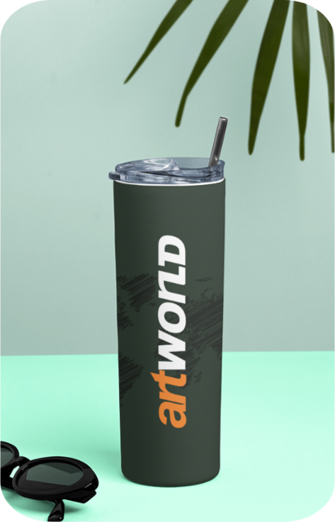 Unisex Tumbler Bottle Green-Artworld- 20 oz