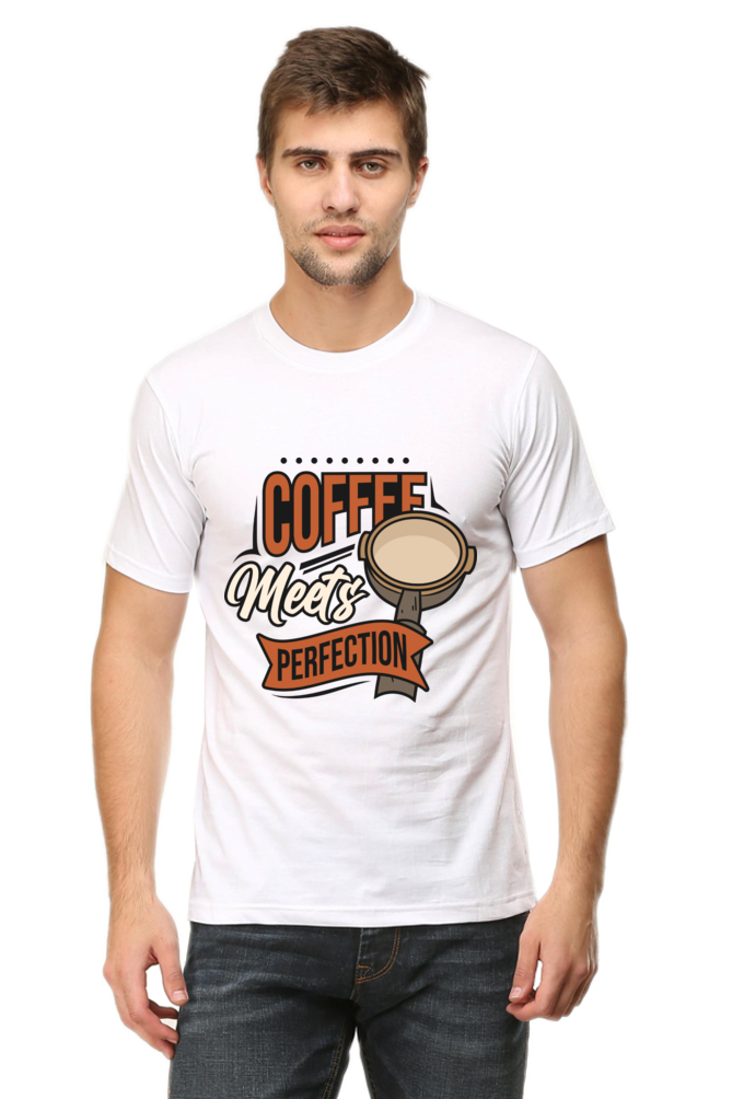 Coffee Meets Perfection Men's Round Neck T-Shirt
