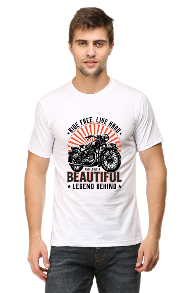 Ride free Live Hard - Men's Round Neck T-Shirt