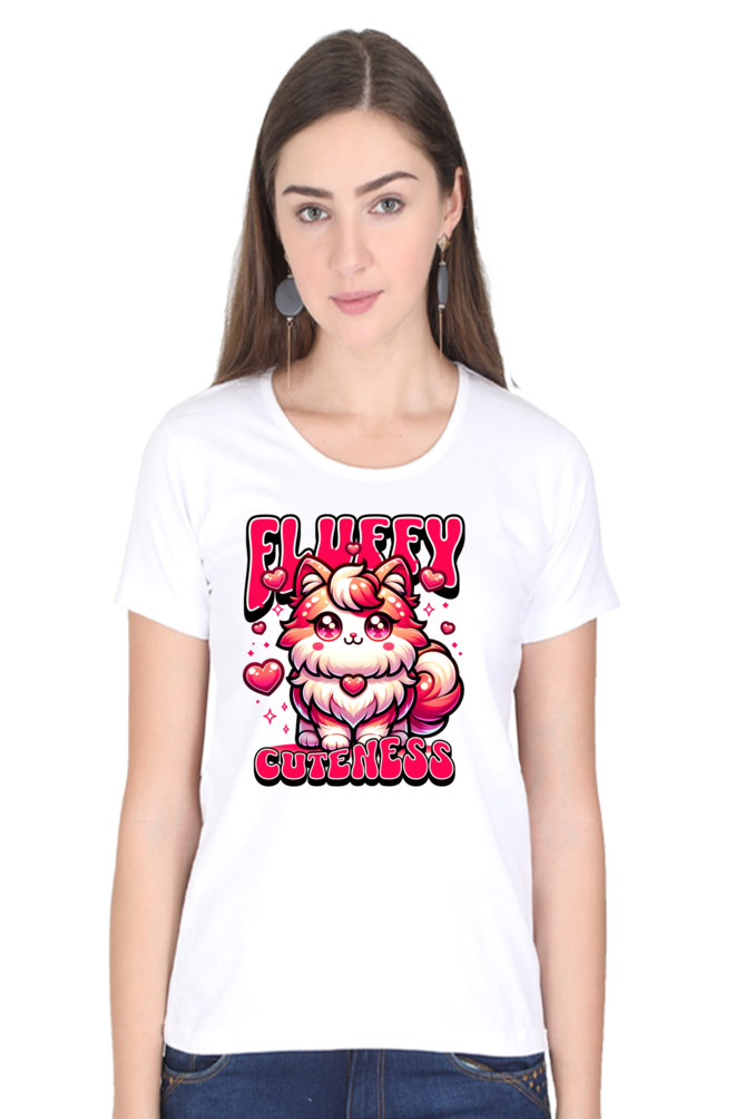 Fluffy Cuteness Women's Round Neck T-Shirt