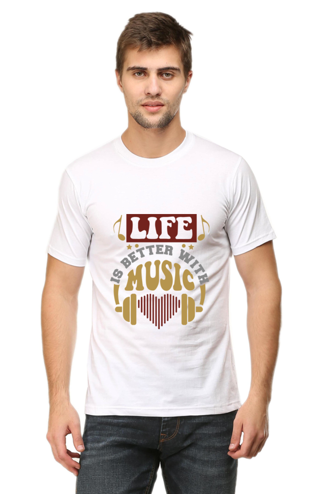 Music Life Men's Round Neck T-Shirt