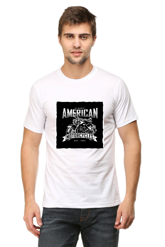 American Motorcycle Men's Round Neck T-Shirt