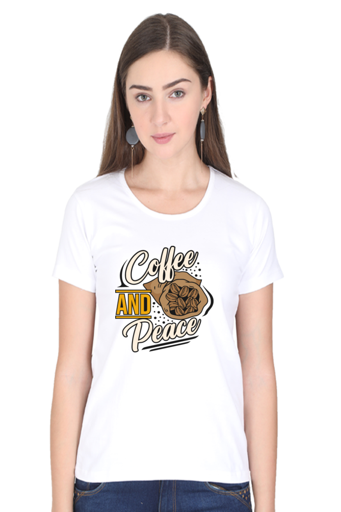 Coffee and Peace Women's Round Neck T-Shirt