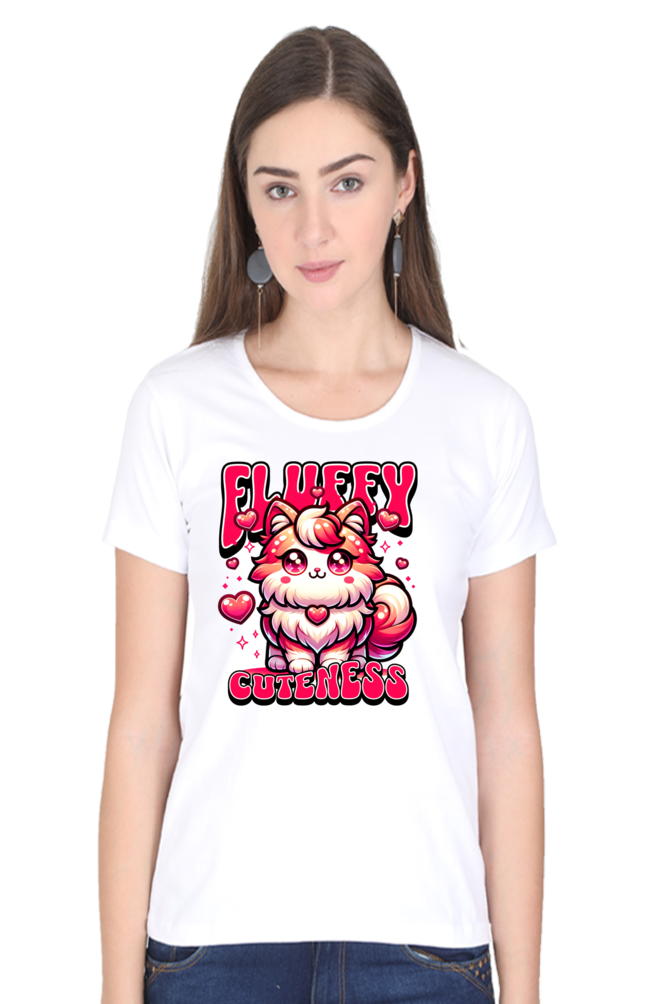 Fluffy Cuteness Women's Round Neck T-Shirt