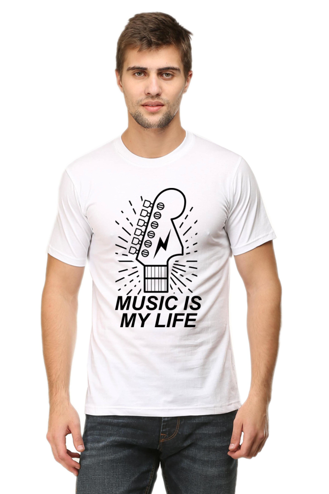 Music is my life Men's Round Neck T-Shirt