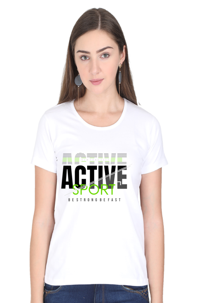 Active Sport Women's Round Neck Half Sleeves T-Shirt