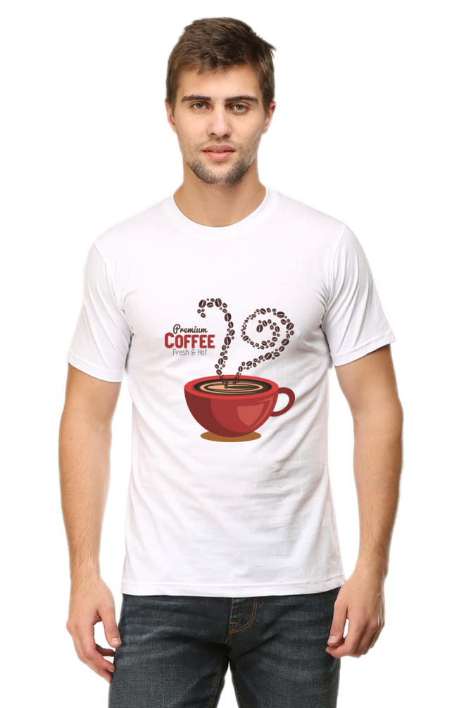 Premium Coffee Men's Round Neck T-Shirt