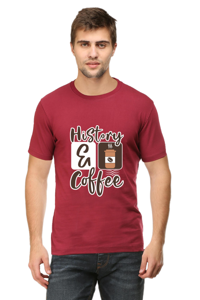 History and Coffee Men's Round Neck T-Shirt