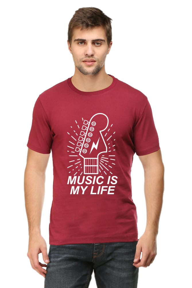 Music is my life Men's Round Neck T-Shirt