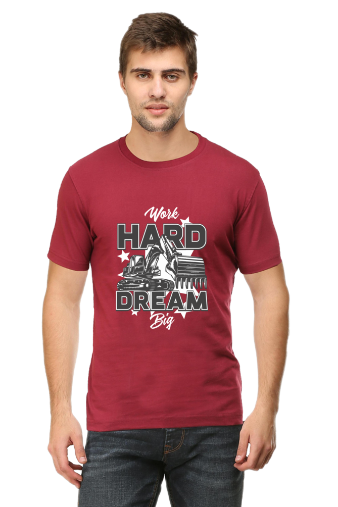 Work Hard Dream Big (Dark) Men's Round Neck T-Shirt