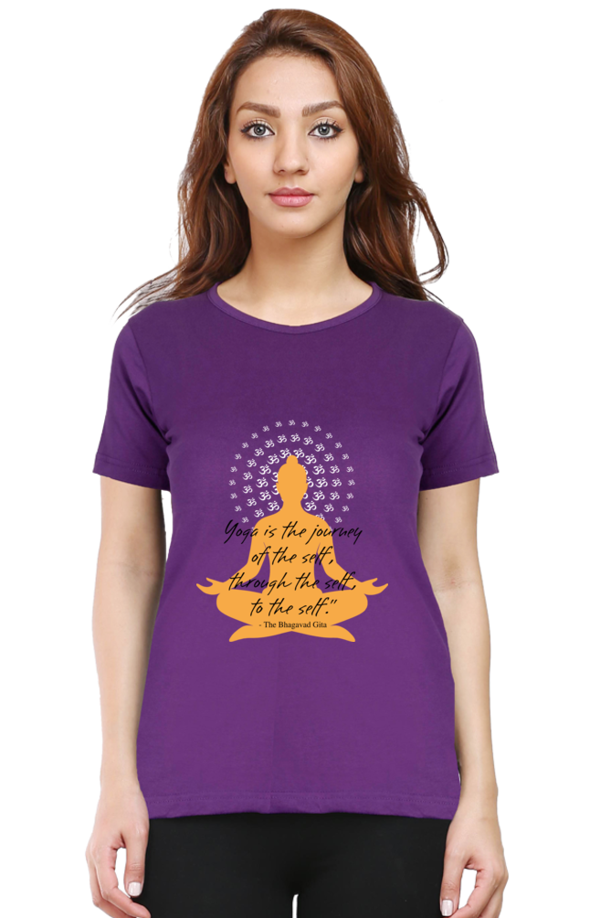 Women Yoga Round Neck T-Shirt