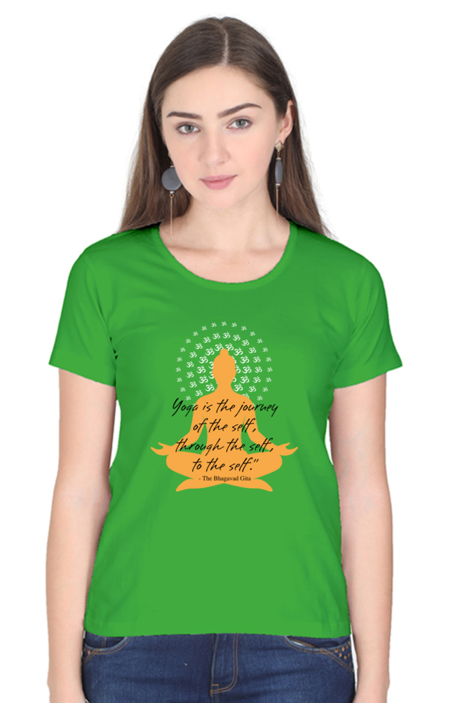 Women Yoga Round Neck T-Shirt