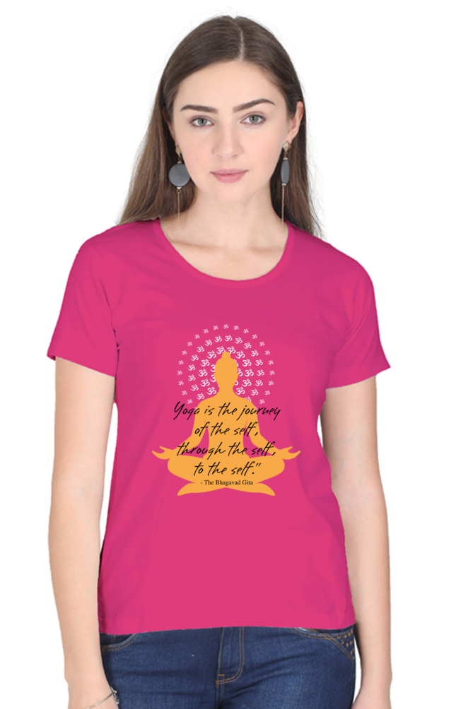 Women Yoga Round Neck T-Shirt