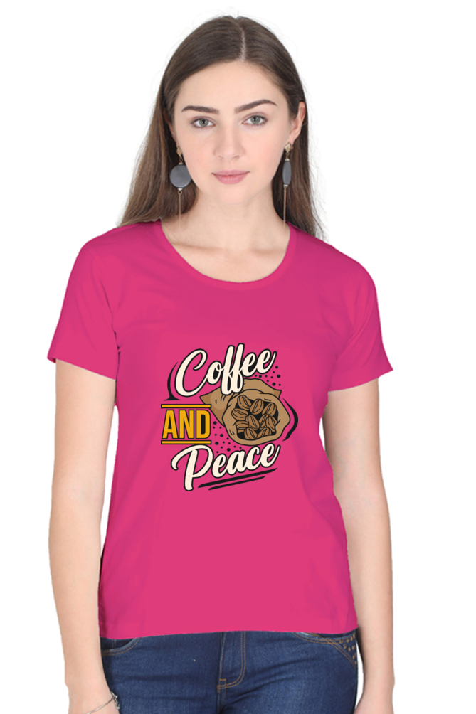 Coffee and Peace Women's Round Neck T-Shirt