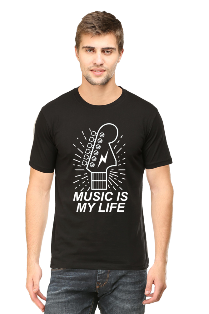 Music is my life Men's Round Neck T-Shirt