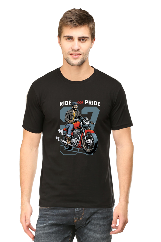 Ride with pride Men's Round Neck T-Shirt
