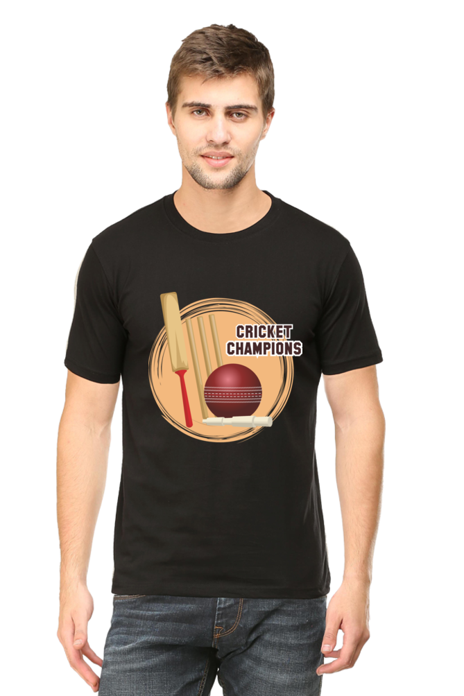 Cricket Champions Mens Round Neck T-Shirt
