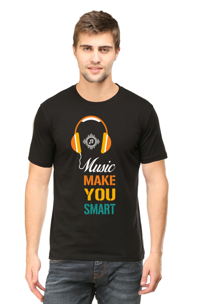 Music Make You Smart Men's Round Neck T-Shirt