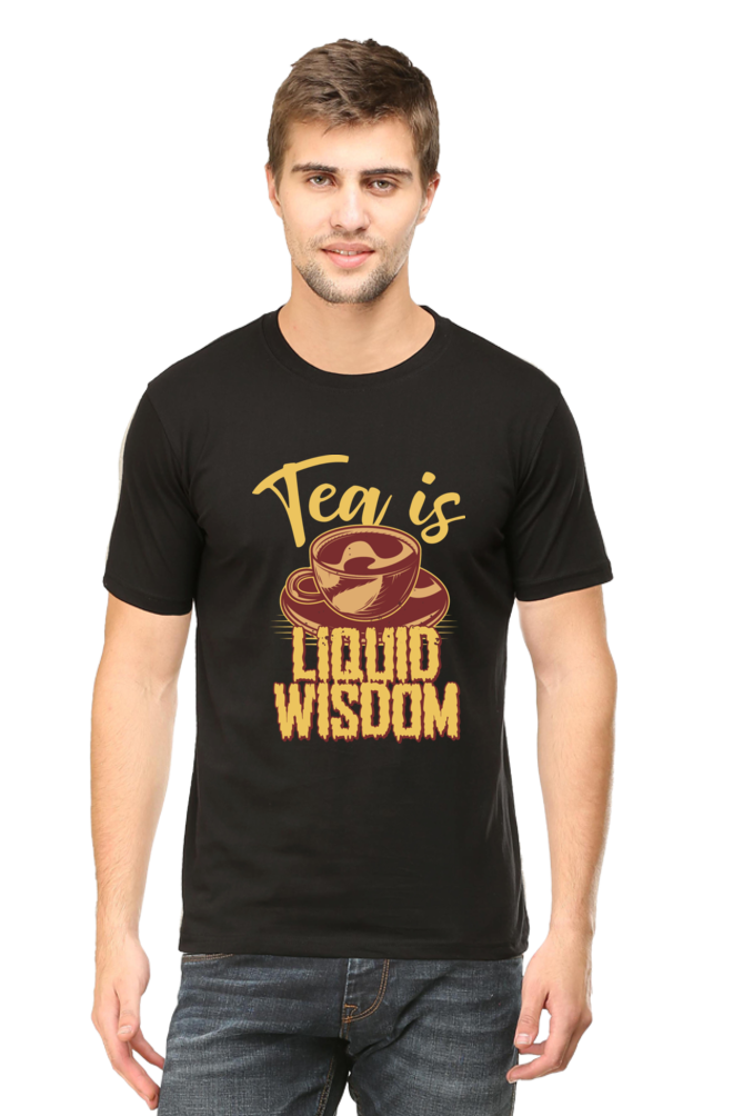 Tea is Liquid Wisdom Men's Round Neck T-Shirt