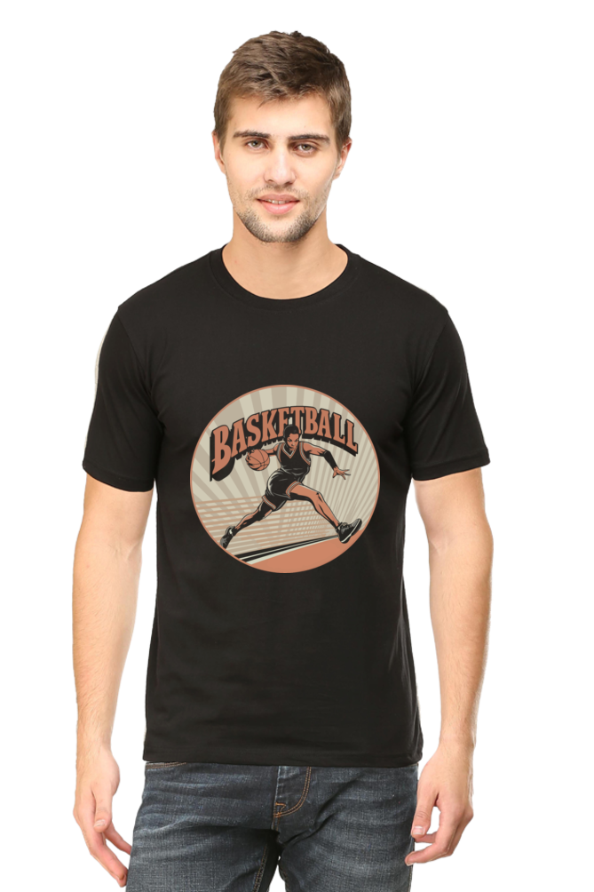Basket Ball Men's Round Neck T-Shirt