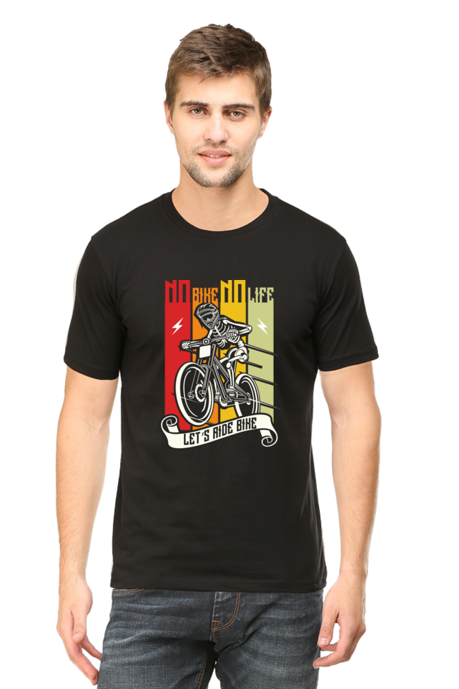 No bike No Life Men's Round Neck T-Shirt