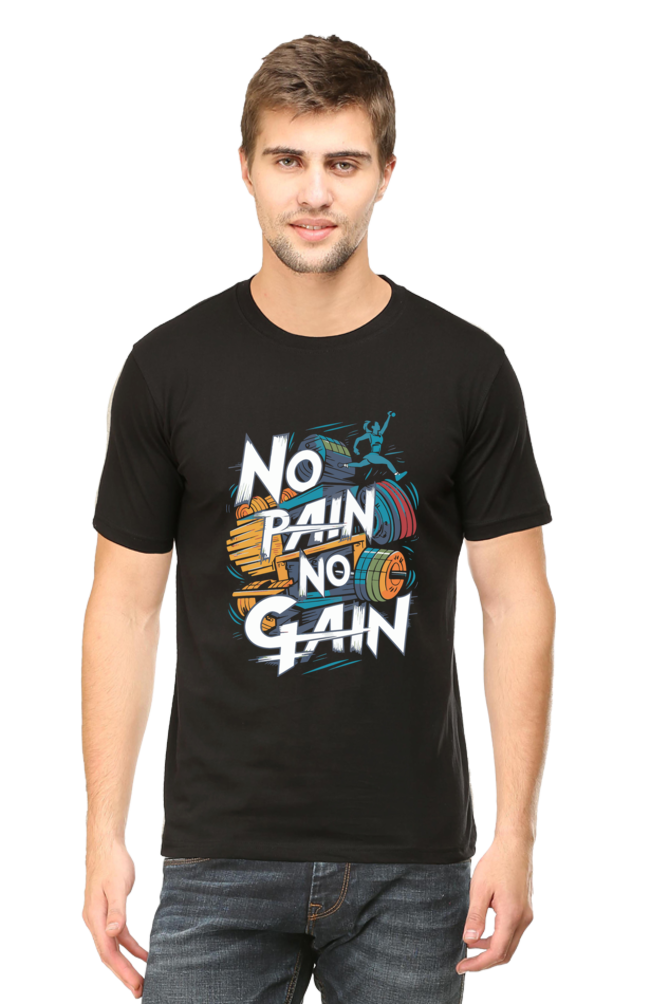 No Pain No Gain Men's Round Neck T-Shirt
