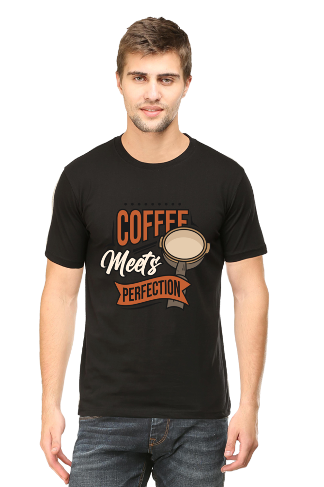 Coffee Meets Perfection Men's Round Neck T-Shirt