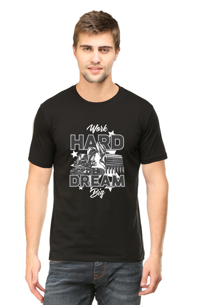 Work Hard Dream Big (Dark) Men's Round Neck T-Shirt