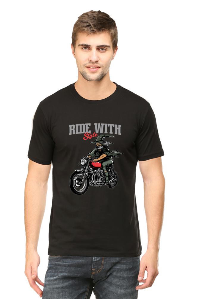 Ride with Style Men's Round Neck T-Shirt