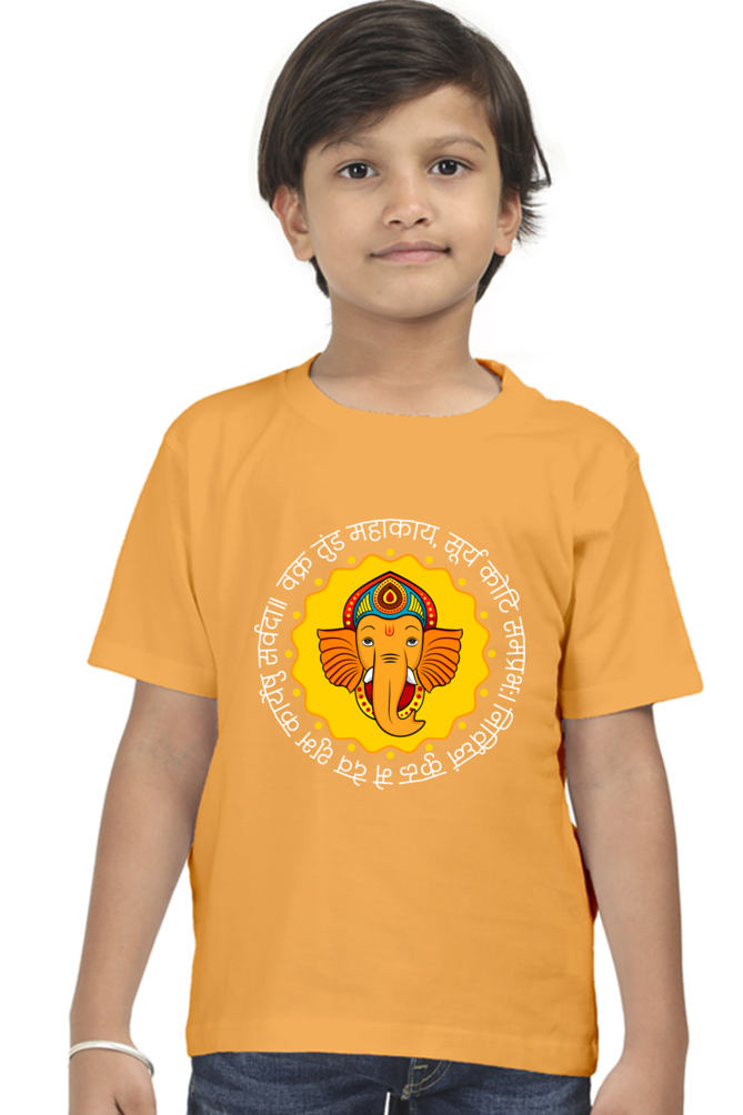 Dark Ganesha Boy Round Neck T-Shirt