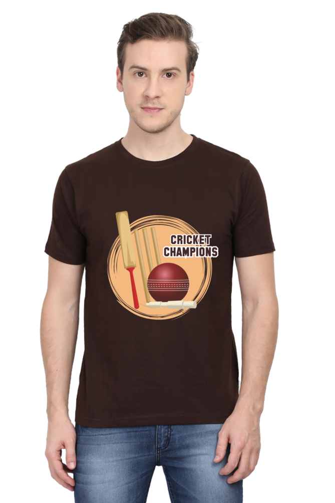 Cricket Champions Mens Round Neck T-Shirt
