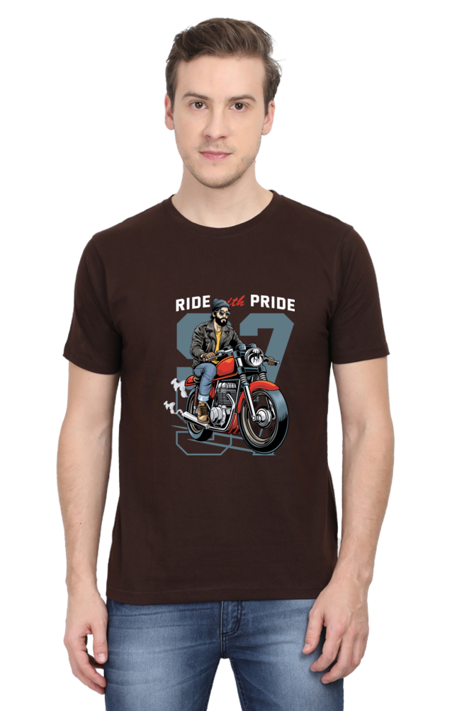 Ride with pride Men's Round Neck T-Shirt