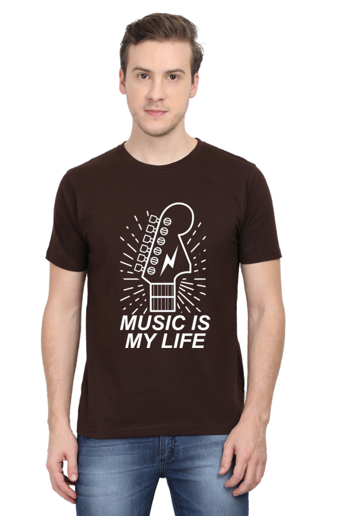 Music is my life Men's Round Neck T-Shirt