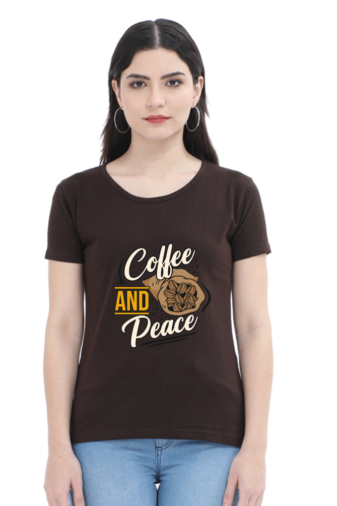Coffee and Peace Women's Round Neck T-Shirt