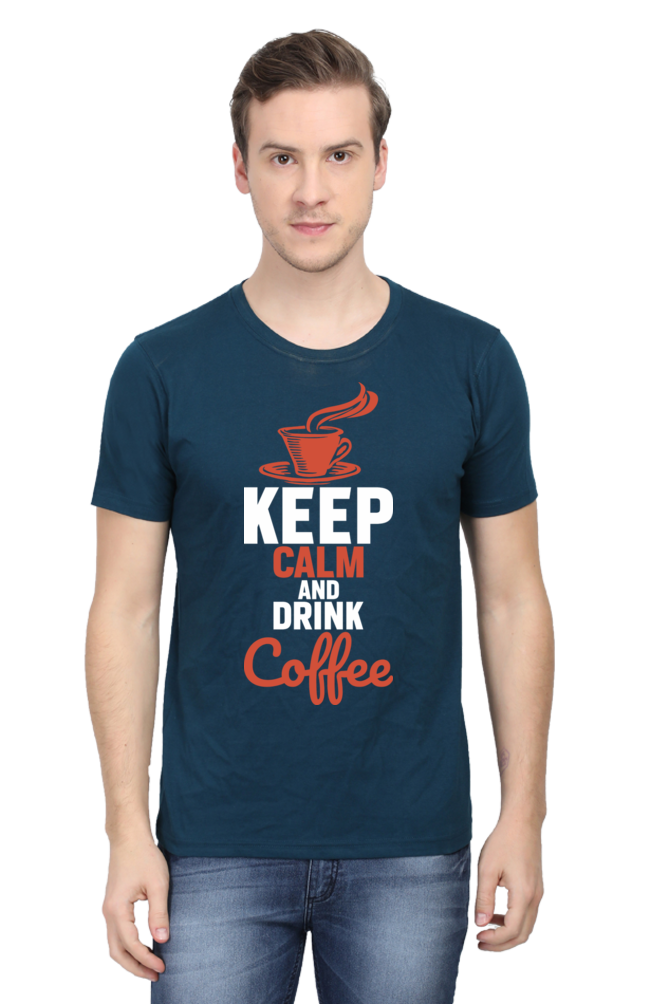 Keep Calm and drink Coffee - Men's round Neck t-Shirt