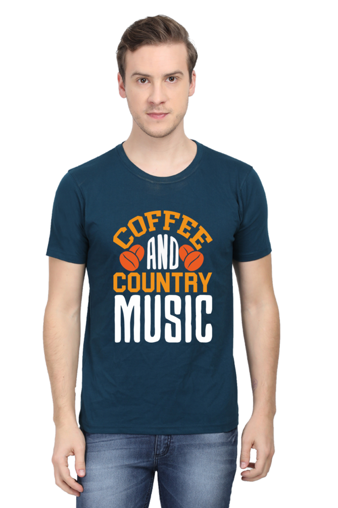 Coffee Country Music Men's Round Neck T-Shirt
