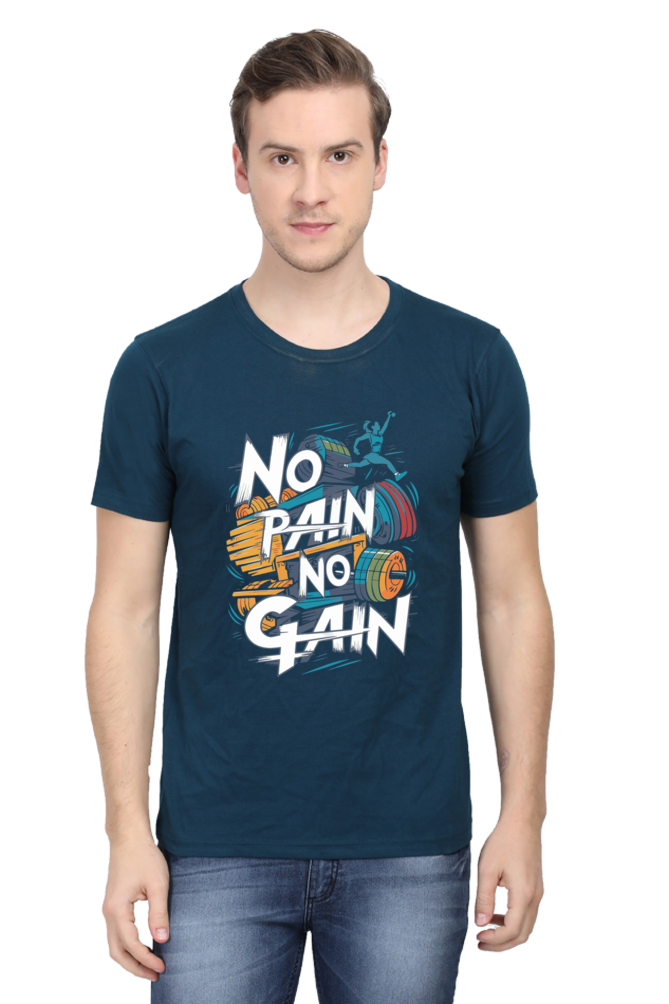 No Pain No Gain Men's Round Neck T-Shirt